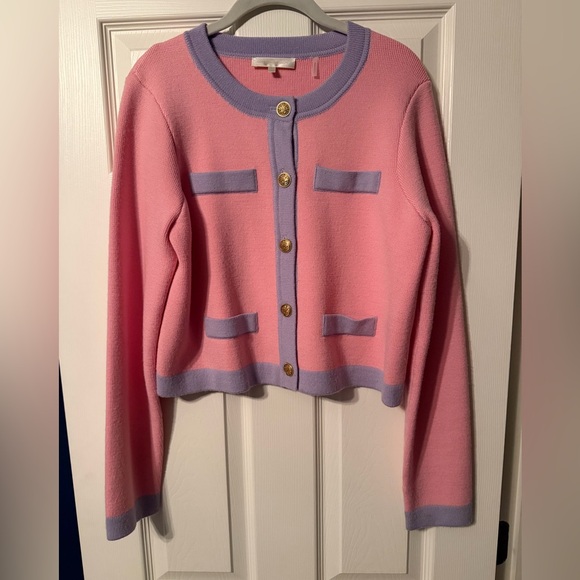 LoveShackFancy Purple and Pink Cardigan